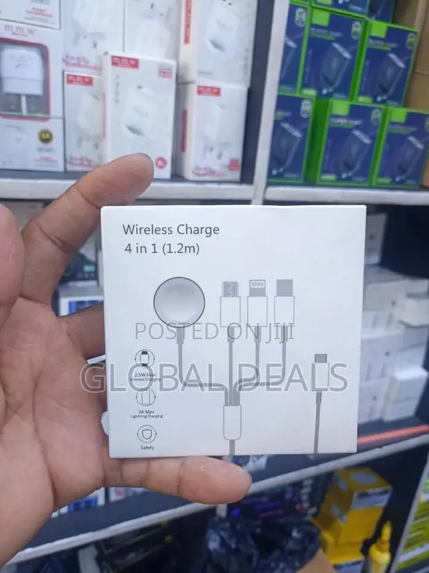 4 in 1 Wireless Charger Cable 1.2m- Apple Watch + Type-C + Lightning + · Photo 1