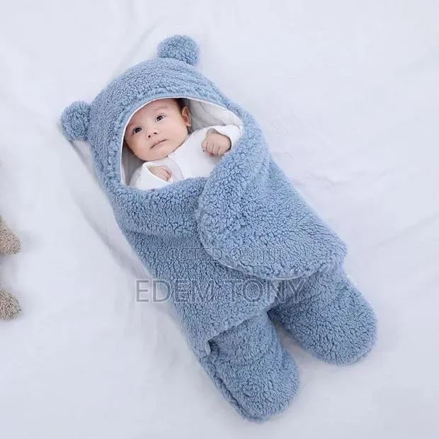 Fluffy Sherpa Hooded Teddy Bear Swaddle Wrap Blanket · Photo 2