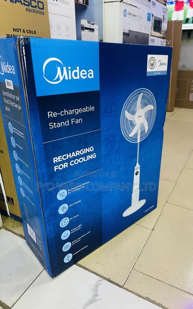 Digital Control Midea Cooling Rechargeable 18” Standing Fan · Photo 1