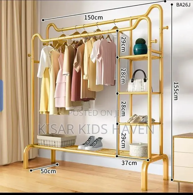 Durable Metal Clothes Rack With Shoe Rack · Photo 1