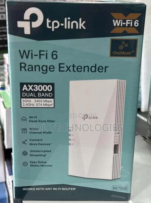 TP-Link Wifi6 Range Extender Ax3000 Dual Band Re700x · Photo 1