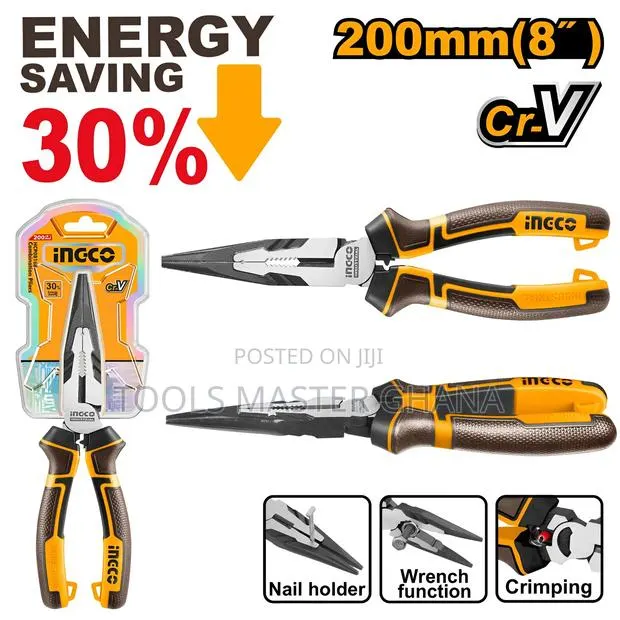High Leverage Long Nose Pliers - Hhlnp28200 · Photo 1