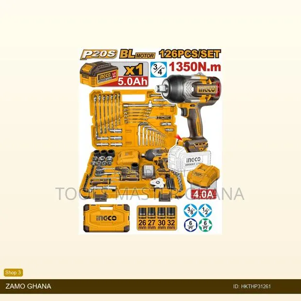 126 PCS Cordless Impact Wrench Tools - Hkthp31261 · Photo 1