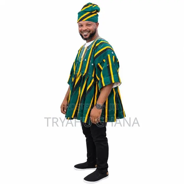 Neat Green and Yellow Graduation Smock Set for Men — Order Today · Photo 1
