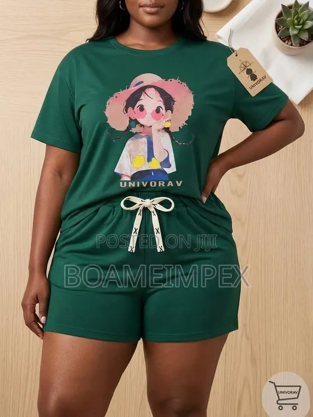 Women's Casual Summer Outfit Short Sleeve Top & Shorts 2 Piece · Photo 1