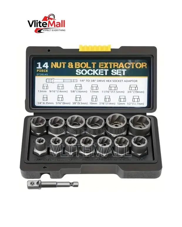This 14-Piece Nut and Bolt Extractor Set · Photo 1