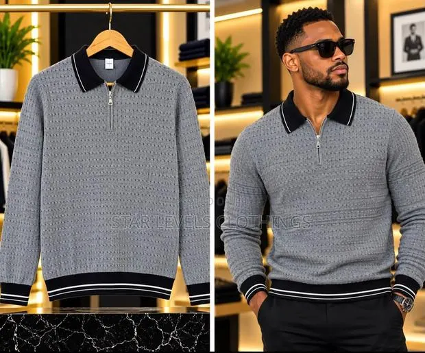 Quarter Zip Gray Sweat Shirts Available in All Sizes for Men · Photo 1