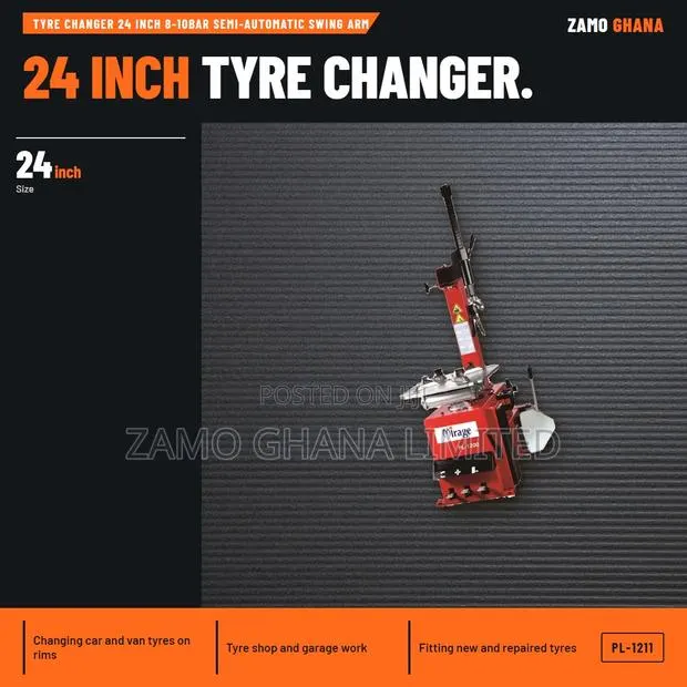 Tyre Changer 24 Inch 8-10Bar Semi-Automatic Swing Arm - PL-1211 · Photo 1