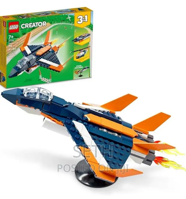LEGO Creator 3 in 1 Supersonic Jet Plane Toy Set, Transform · Photo 1