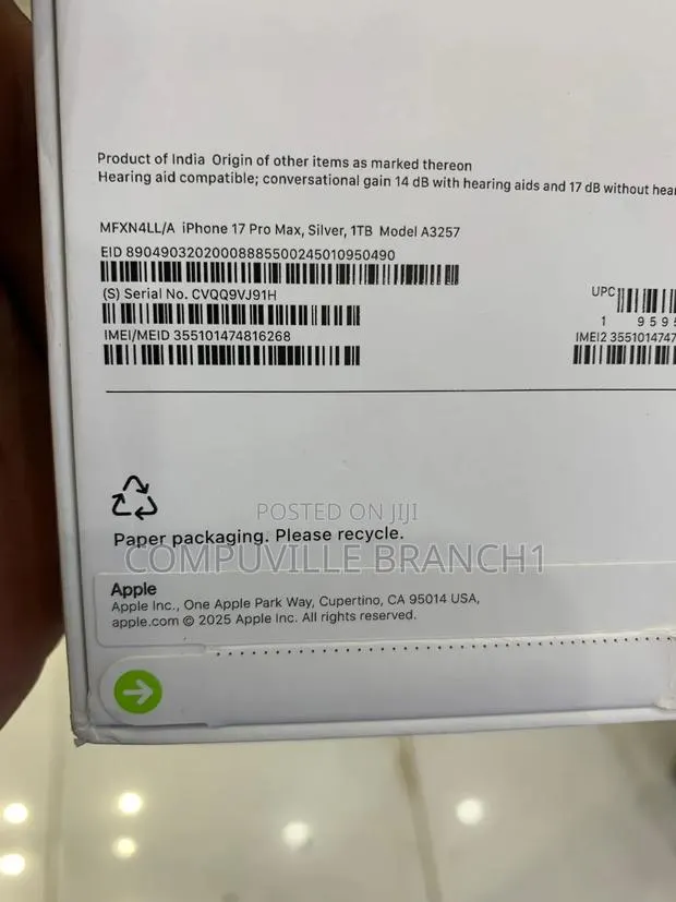 New Apple iPhone 17 Pro Max 1 TB Silver · Photo 1