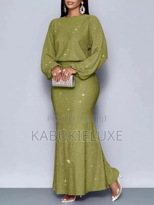 Elegant Mermaid Hem Bodycon Maxi Dress Outfit Cloth · Photo 1