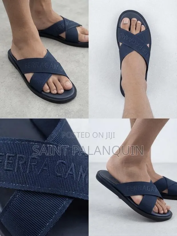 Ferragamo Crisscross Slide Sandals Lettering · Photo 1