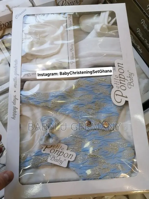 Blue Gold Baby Christening, Baptism or Naming Ceremong Gift Set · Photo 1