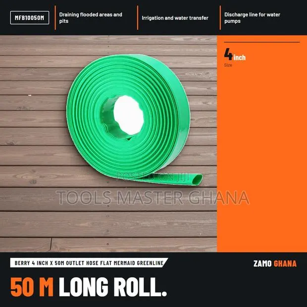 Berry 4 Inch X 50M Outlet Hose Flat Mermaid Greenline - MFB10050M · Photo 1