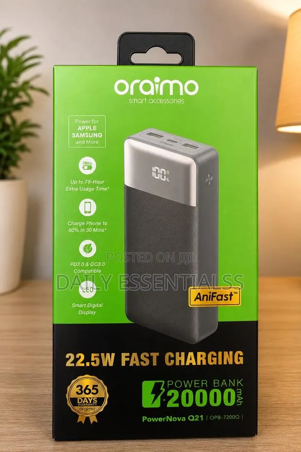 Original Oraimo 20000mAh Fast Charging Power Bank · Photo 1