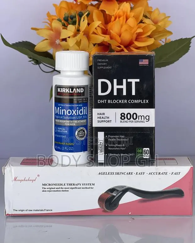Kirkland Minoxidil +Dht Blocker + Derma Roller for Hair Grow · Photo 1