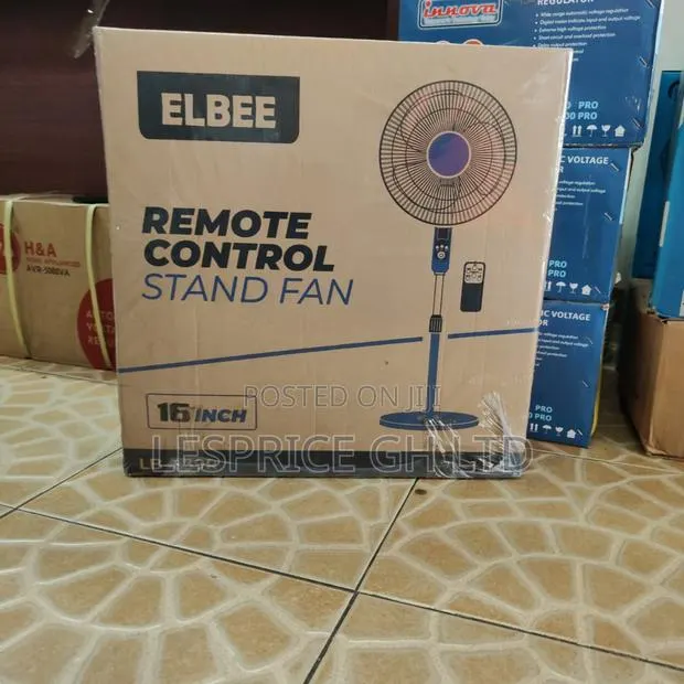 Nice And Portable 16'' Remote Controlled Stand Fan From Elbee · Photo 1