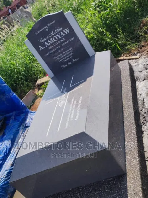 Gray Granite Tombstone Done At Abolobi Accra · Photo 1