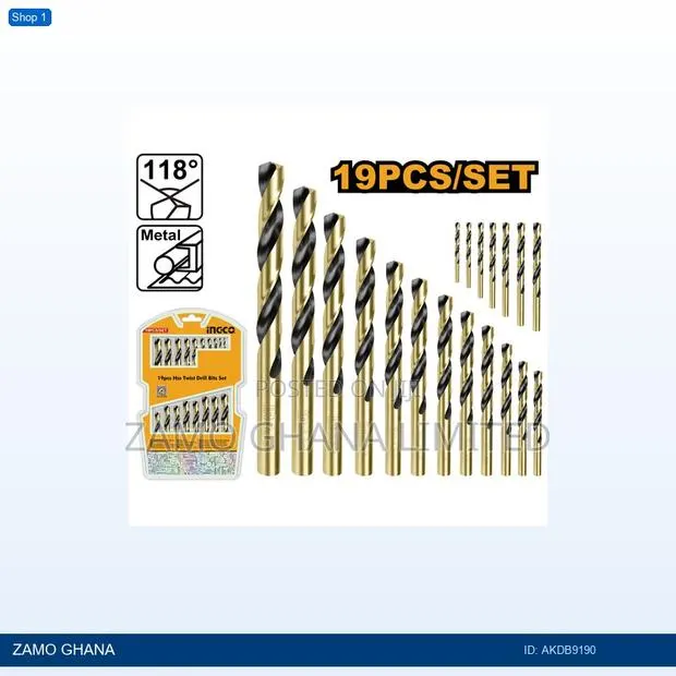 19pcs HSS Twist Drill Bits - Akdb9190 · Photo 1