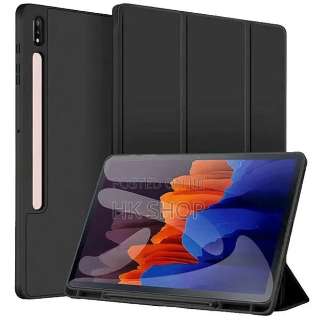 Samsung Galaxy Tab S7+Plus 12.4" Tablet Leather Stand Case Cover · Photo 1