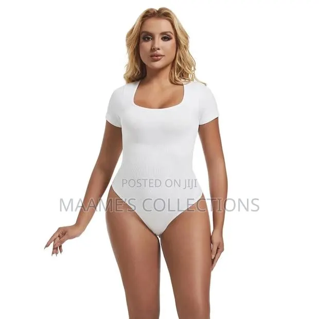 Womens Short Sleeve Bodysuits Stretchy Body Top · Photo 1