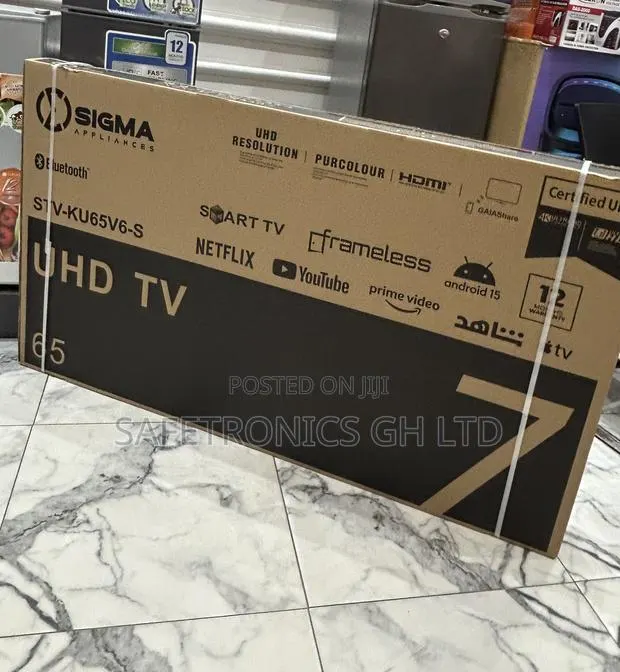Try Massive 65 Inch Smart Android Frameless Sig-Ku65v6-S Sigma Tv · Photo 1