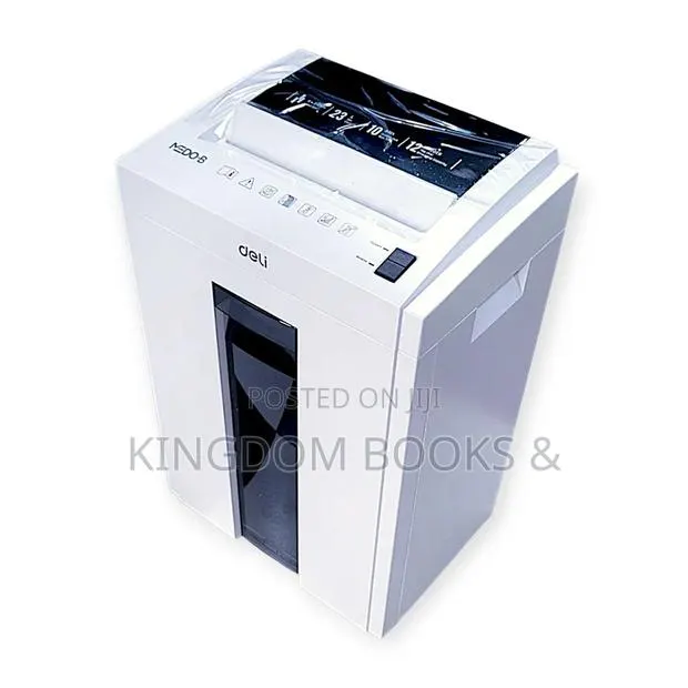 Deli Cross-Cut Heavy-Duty Office Paper Shredder (Model 9952) - White · Photo 1