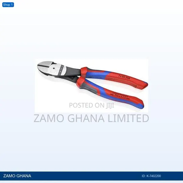 Diagonal Side Cutting Plier 200mm High Leverage Red/Blue - K- · Photo 1