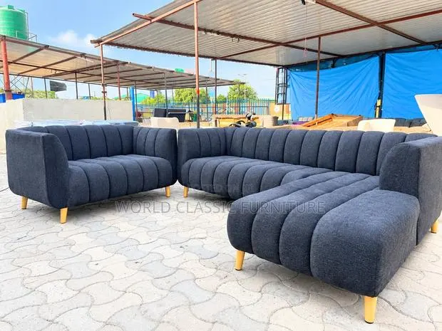 Modern Channel-Tufted L-Shape Sofa Set · Photo 1