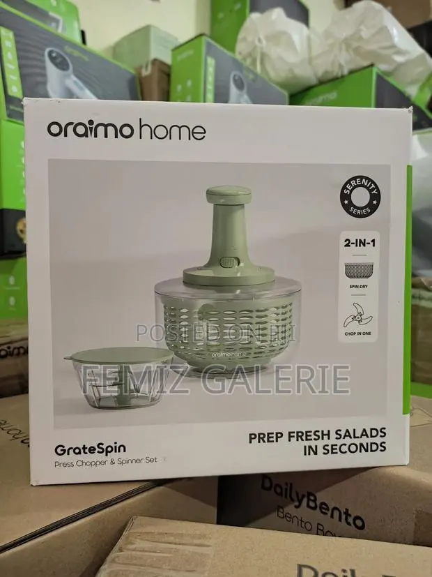Oraimo Gratespin 2in1 Stainless Press Chopper Spinner Set · Photo 1