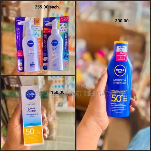 Nivea Uv Face Shine Control Spf50/Uv Super Water Gel/Sun Lotion Spf50+ · Photo 1