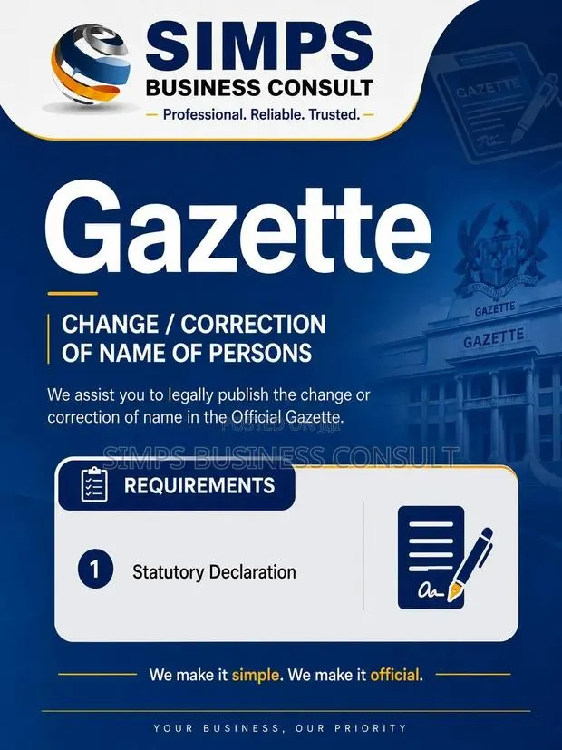 Gazetting of Name Change/Date of Birth