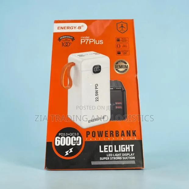 60,000mah Energy-B (P7 Plus) Power Bank – 22.5w Fast Charge · Photo 1