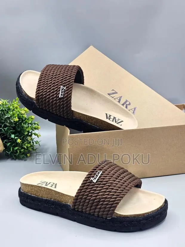 Zara Monochrome “ Coffee Brown” Slippers · Photo 1