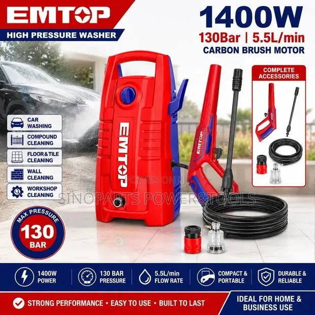 Emtop 1400w High Pressure Washer For Car Wash Home Cleaning Use · Photo 1