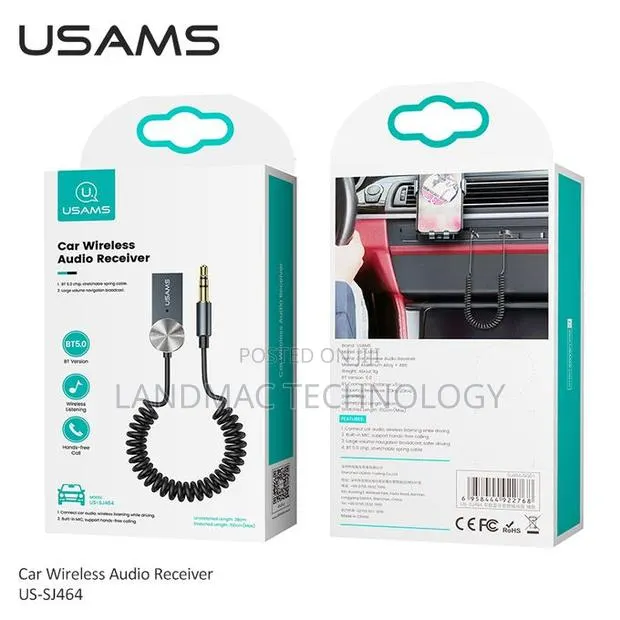 Usams Car Bluetooth Audio Receiver High Quality Sound - Black · Photo 1