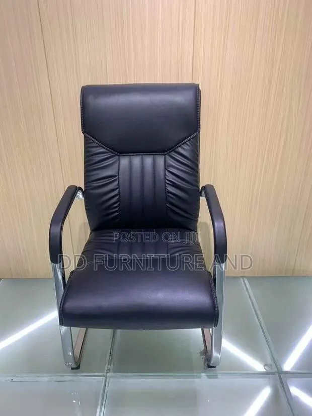 Black Faux -Leather Office Chair · Photo 1