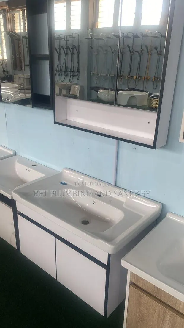 White and Black Cabinet Basin Complete_cabinet Basin · Photo 1
