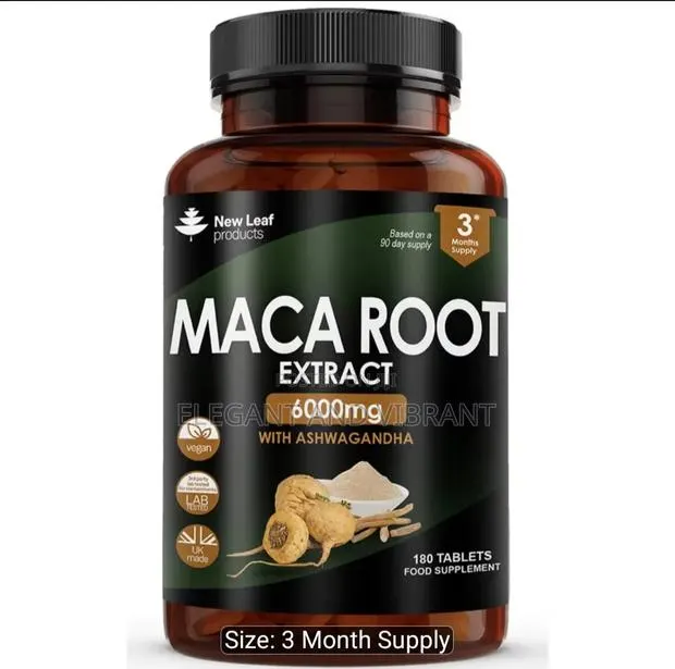 Maca Root With KSM-66 Ashwagandha and Geinseng 6000mg 180 Capsules · Photo 1