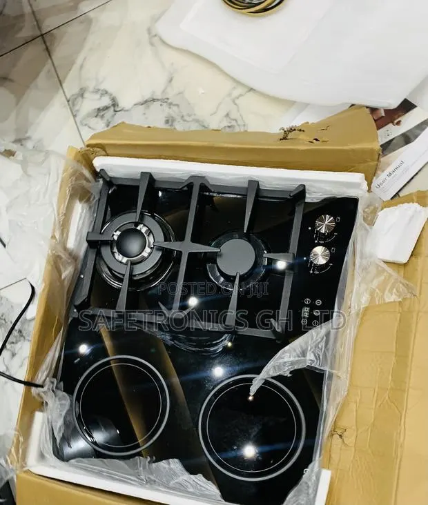 Zealous Kenwood Black Glass 2 Gas Burners and 2 Electric Hot Plates · Photo 1