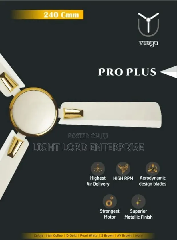 Gold and White Crompton Ceiling Fan · Photo 1