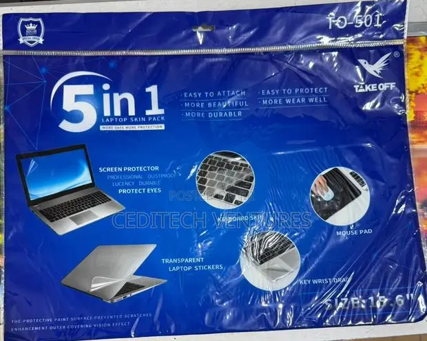 5 in 1 Laptop Sticker (Transparent) · Photo 1