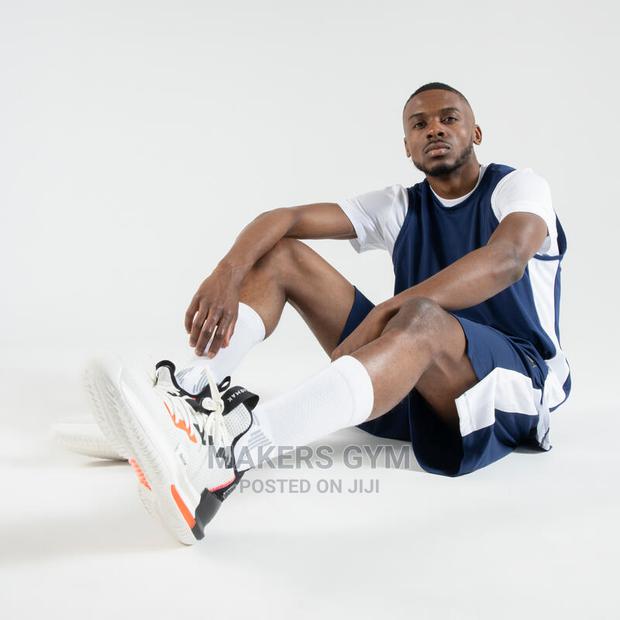 Men's Basketball Shorts and Sleeves- Dark Blue/White · Photo 1