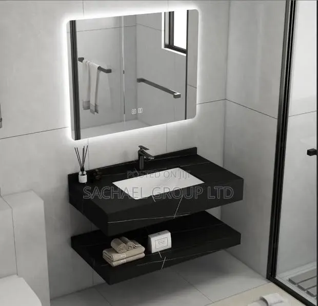 Wall Mount Double Desk Basin With Led Mirror · Photo 1
