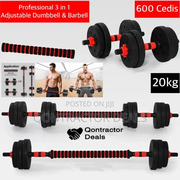 Qontractor Deals 3 in 1 20kg Adjustable Dumbbell Set · Photo 1