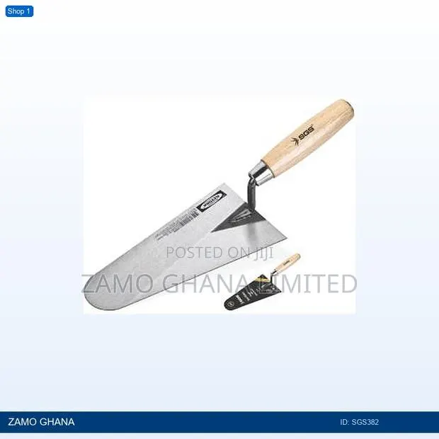 Plaster and Brick Trowel 180mm Wooden Handle - Sgs382 · Photo 1
