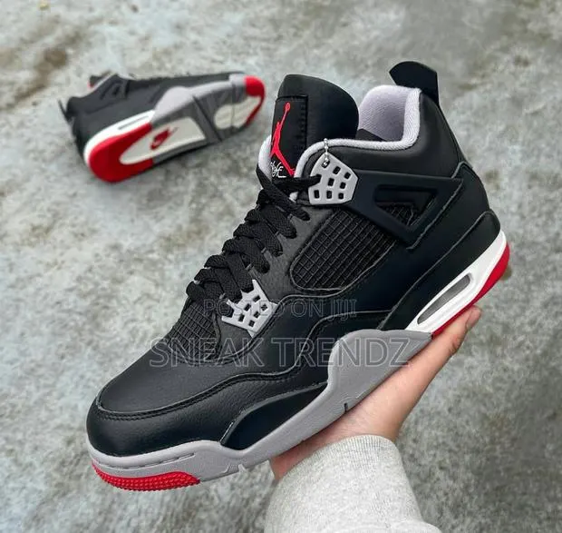 Air Jordan R4 Bred Black Red and Smoke Grey · Photo 1