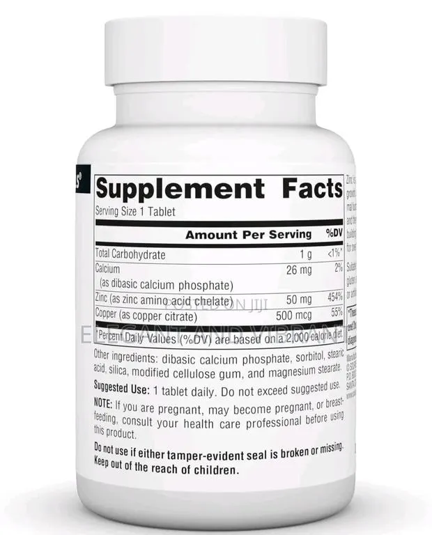 Zinc Amino Acid Chelate - 50mg - 100 Tablets · Photo 2