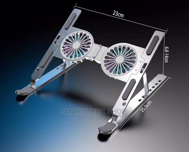 Aluminum 7 Level Adjustable Computer Stand With Fan · Photo 3