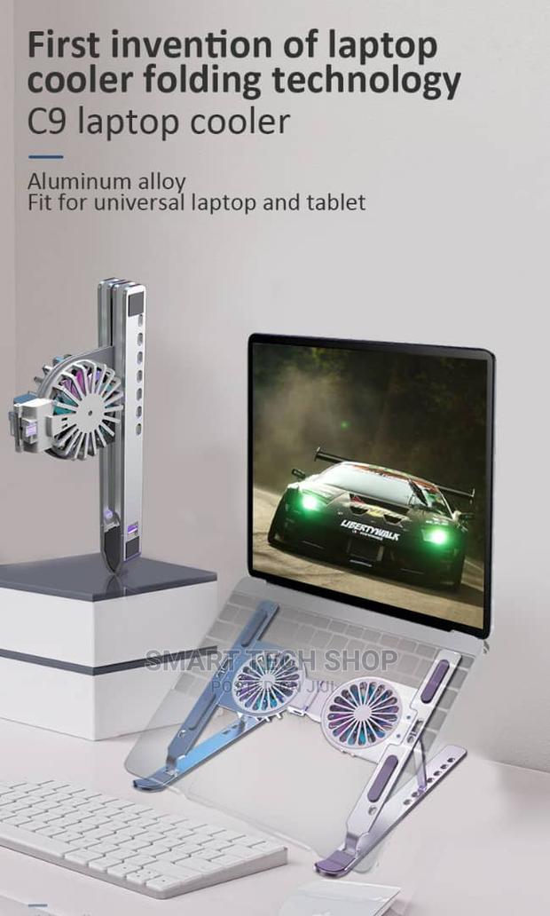 Aluminum 7 Level Adjustable Computer Stand With Fan · Photo 2